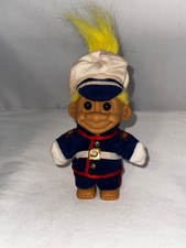 VINTAGE RUSS TROLL DOLL - MARINE UNIFORM Yellow HAIR