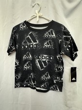 NWT adidas Youth Boy's Sz L Short Sleeves Crew Neck T-Shirt Top Black Msrp 30