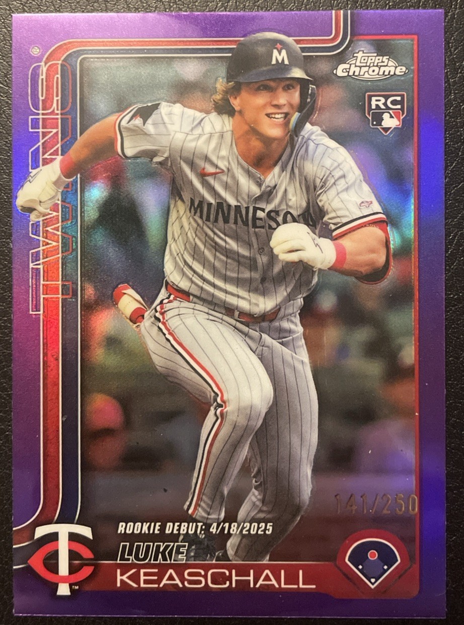 2025 Topps Chrome Update Luke Keaschall Purple Refractor RC 141/250 #USC134