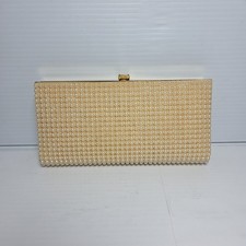Vintage Mid-Century 1950's JR Made In USA Pearl Beaded Clutch Purse 8"
