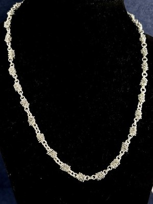 MICHAEL DAWKINS Sterling Silver Popcorn Caviar Beaded Toggle Necklace