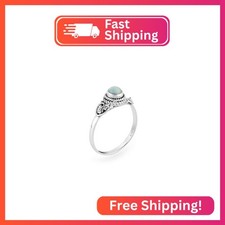 Solid 925 Sterling Silver Ring, Natural Larimar Gemstone Ring, Handmade Rings, B