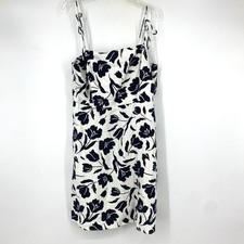 NWT Old Navy Large Sleeveless Linen Dress White Navy Floral