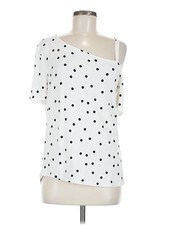 24/7 Maurices Women White Short Sleeve Top M