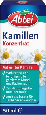 Abtei Kamillen Konzentrat echte Kamille Haut Haar Mundpflege vegan Flasche 50ml