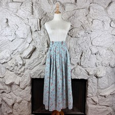 Ralph Lauren Blue Label c. 1980s Cotton Challis Skirt Antique Blue Floral  6