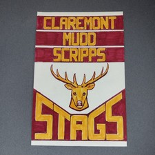 Claremont Mudd Scripps Stags California Scrapbook Collage Artwork Art Shadowbox