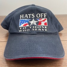 USA Hats Off To Those Who Serve Blue Hat Adjustable Adult Size Baseball Cap