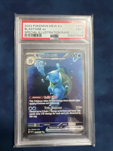 Pokémon TCG Blastoise EX Holo Card 200/165 Scarlet Violet 2023  Psa 9 Mint