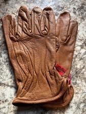 Vintage Marlboro Brown Genuine Leather Gloves Size S/M Unlimited Gear