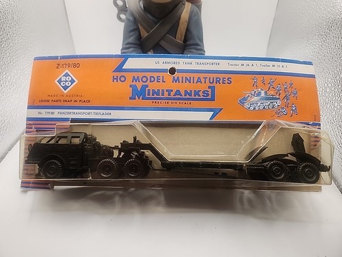 LE3978 ROCO MINITANKS 179 Ho 1/87 tracteur blindé M26 semi remorque porte char