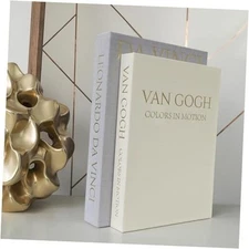 Decorative Linen Book Set of 2, Faux Book Storage Box, Coffee Table and 