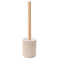 KlobüRste ToilettenbüRste Wc-Garnitur Wc BüRste 10X10X35Cm Beige Mit Bambusgriff