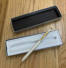 CROSS CENTURY CLASSIC Pearlescent White  Gold Trim BALLPOINT PEN