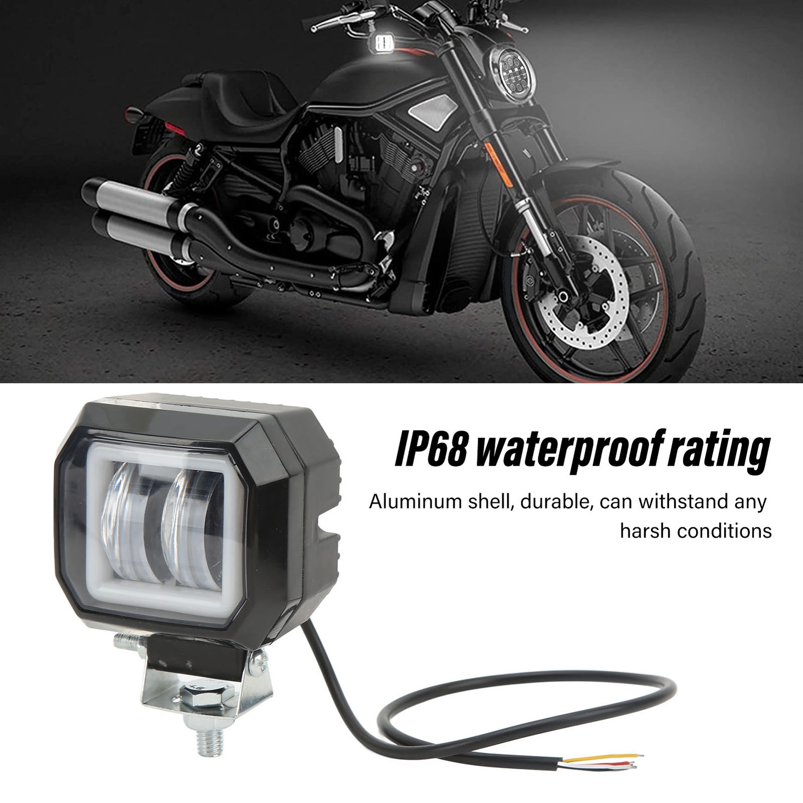 Red Aperture 20 W 6500K LED Square Light Bar Spotlight DRL Angel Eyes Side Posi