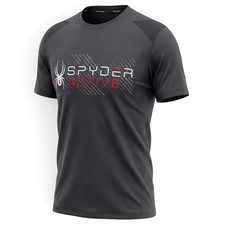 Spyder Active Men s Large Black ProWeb Athletic Performance T-Shirt Logo