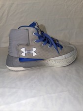 Under Armour Curry 3 Zero Kids Size 6.5 Gray Blue Basketball Shoes Sneakers