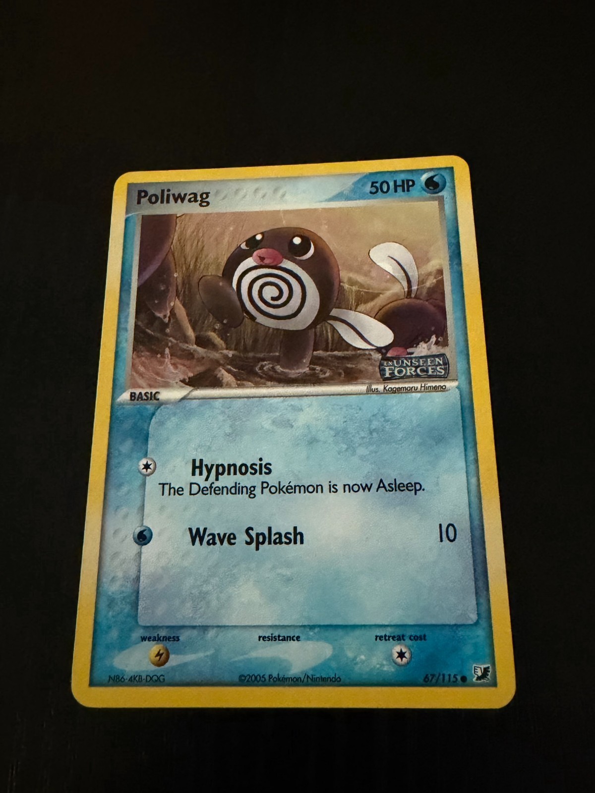 Poliwag 67/115 Unseen Forces Stamped Reverse Holo-Rare NEAR MINT