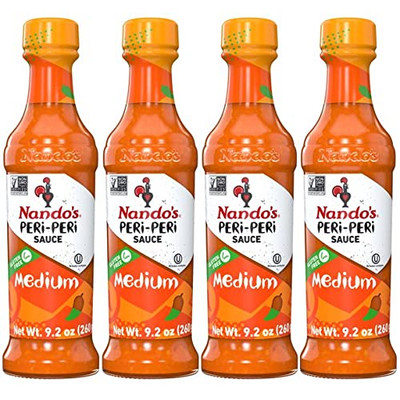 Nandos Peri Peri Sauce Medium 4 Pack - Spicy Sauces Seasoning or Marinade for...