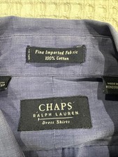 Chaps/ Ralph Lauren Mens Dress Shirts Long Sleeve Blue-Gray Shirt 15 1/2 32-33