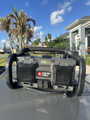 #ad Porter Cable 18V PC18JR Jobsite Radio AM FM Aux Portable Speaker System Tested $90.00
