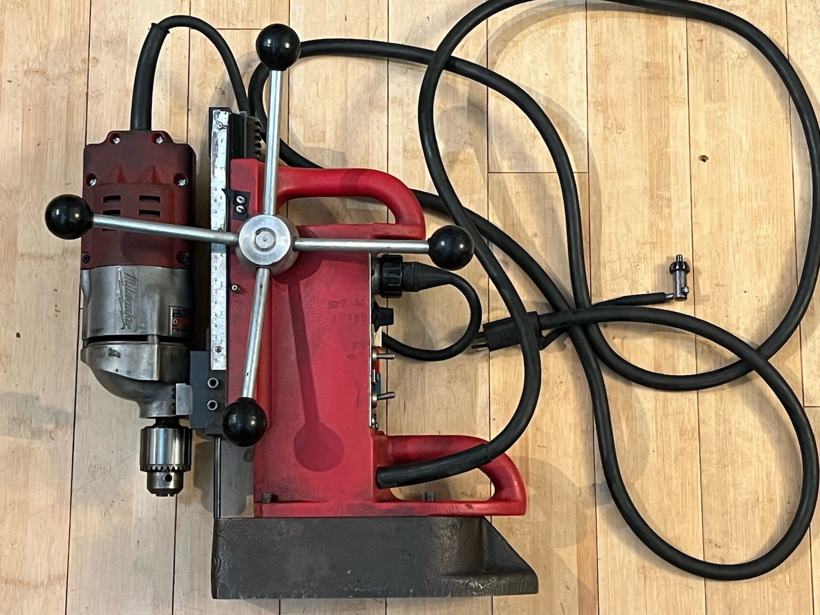 Milwaukee 4202 Electromagnetic Drill Press Base & 4253-1 Drill Motor Free Ship
