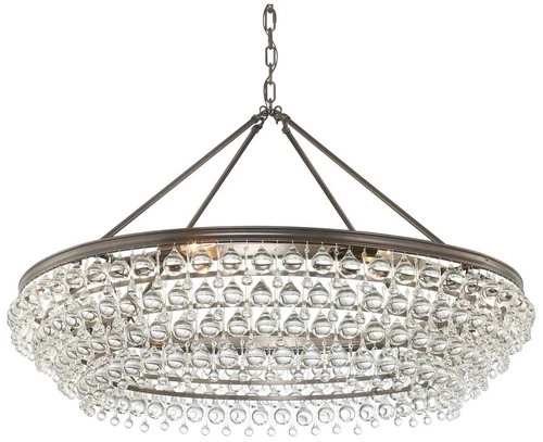 Calypso 40" Wide Bronze and Glass Round Kitchen Island Chandelier - Picture 2 of 8