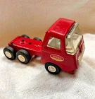 Vintage Tiny Tonka Truck Low Boy Semi Hauler Truck Red Pressed Steel 1970s