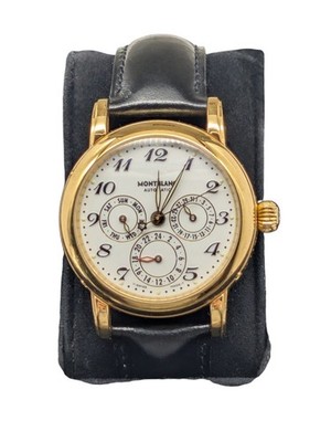 Montblanc Meisterstuck Men's Dual Time Day Date 7014 White Dial Automatic Watch