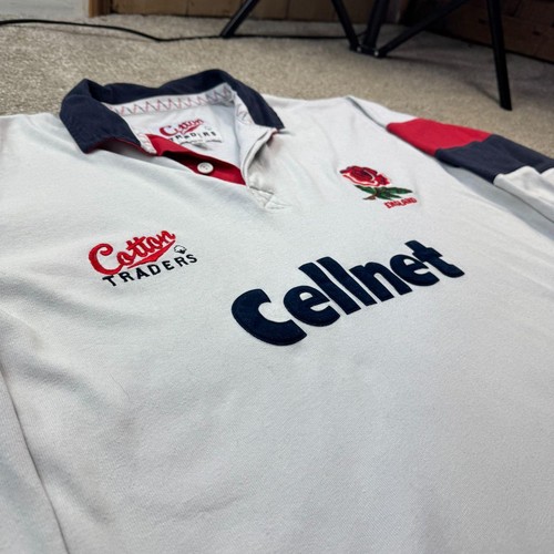 1997 Cotton Traders England Rugby Cellnet Rugby Polo XL - Bild 2 von 5