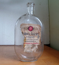 MARION COUNTY CLUB BOURBON WHISKEY LOUISVILLE 1890s PINT JO JO FLASK