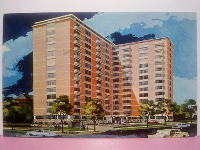 Baltimore MD University One apartment complex artist rendering 60s