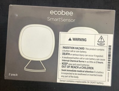 Ecobee Smart Sensor 2 Pack - Comfort, Security, Energy Savings - Smart Home -New