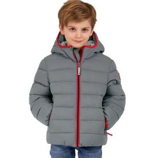 Gerry - Kids Jersey Lined Hooded Puffer Jacket -Full Zip Winter Coat - Gray - 2T