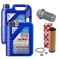 MotoröL Filter Set 5W-40 Liqui Moly 6 Liter + Schraube FüR Mercedes C-Klasse Clk