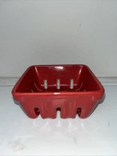 Sur La Table Red Ceramic Berry/Strawberry Basket Earthenware