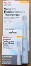 CVS Health WaveSonic Rechargeable Toothbrush Soft with 3 replacement heads