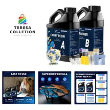 Professional Grade Epoxy Resin Kit - 1 Gallon with Low Odor  High Gloss Finish