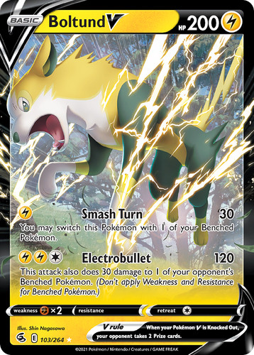 Boltund V 103/264 Holo V Rare Fusion Strike Pokemon Near Mint