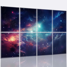 Art Acoustic Panels Set of 8 Galaxy Design Soundproof Wall Panels 48x32 Inches