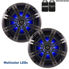 Kicker OEM Replacement Charcoal 6.5" 4-Ohm Coaxial Marine Speakers Pair 