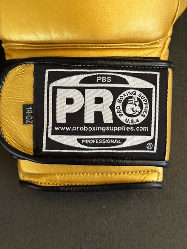 PBS Pro Boxing Supplies Gloves 14 oz Gold. Never used.  Brand New - Picture 2 of 9