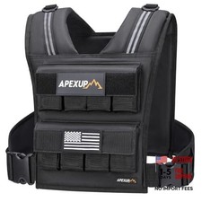 Adjustable Weighted Vest Men 20lbs/30lbs/40lbs Vest Only for 40lbs Black