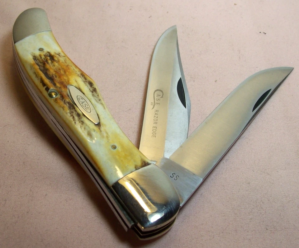 1976~CASE XX~FAT STAG LARGE FOLDING HUNTER 5265~GREY LETTER ETCH POCKET KNIFE~ - Image 3 of 4