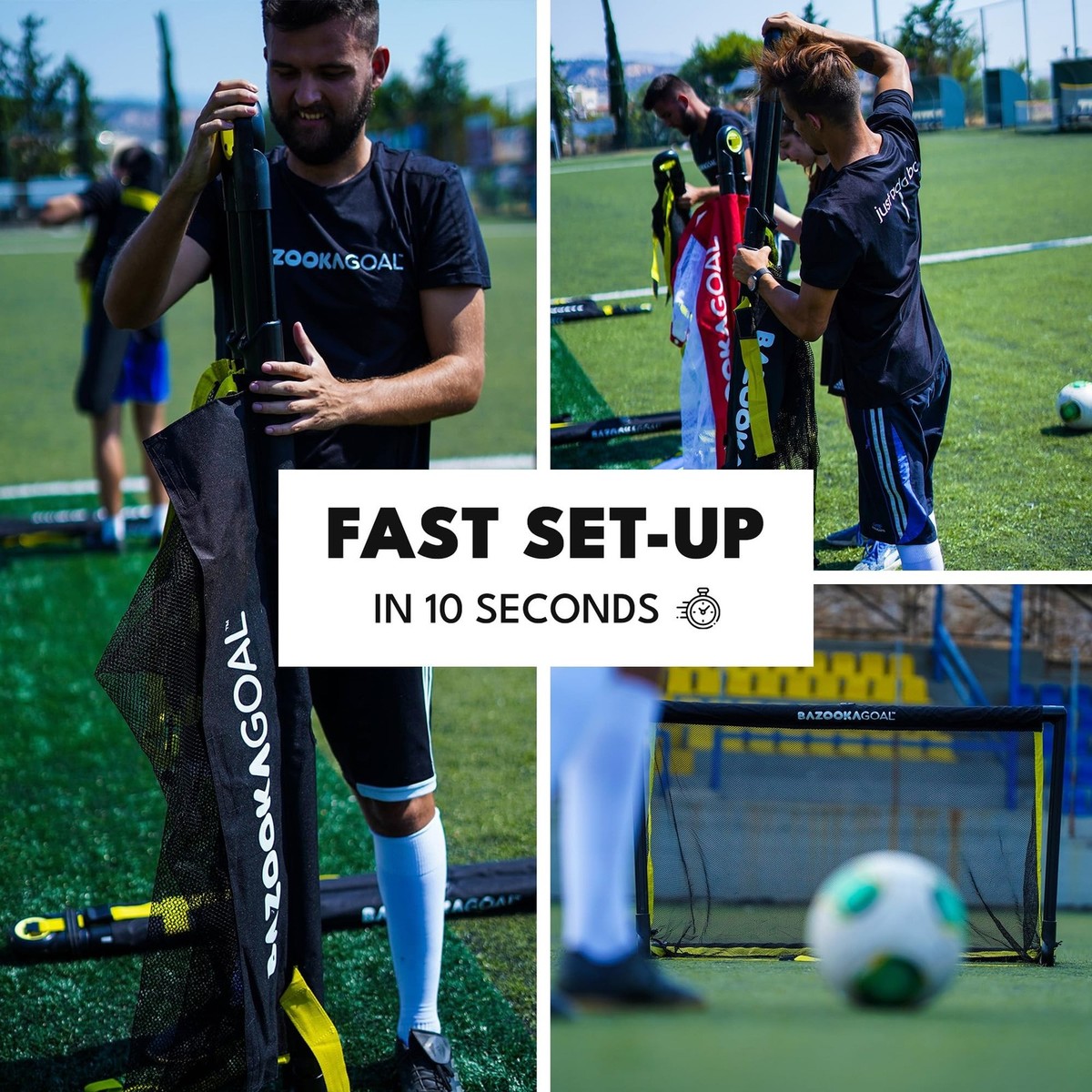 BazookaGoal Original Solid Frame Pop Up Goal - Folding Mini Soccer