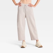 Women's Airy Sleek Barrel Leg Sweatpants - All In Motion Taupe Heather S