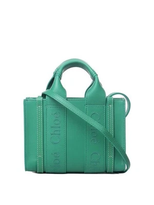 Sac à bandoulière design luxe CHLOÉ Mini Woody Green cuir de veau OP : 1200 € - Photo 1/4