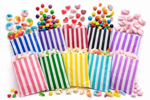Candy Bags Striped Sweet Paper Bag for Christmas Chocolate Treat - All Sizes