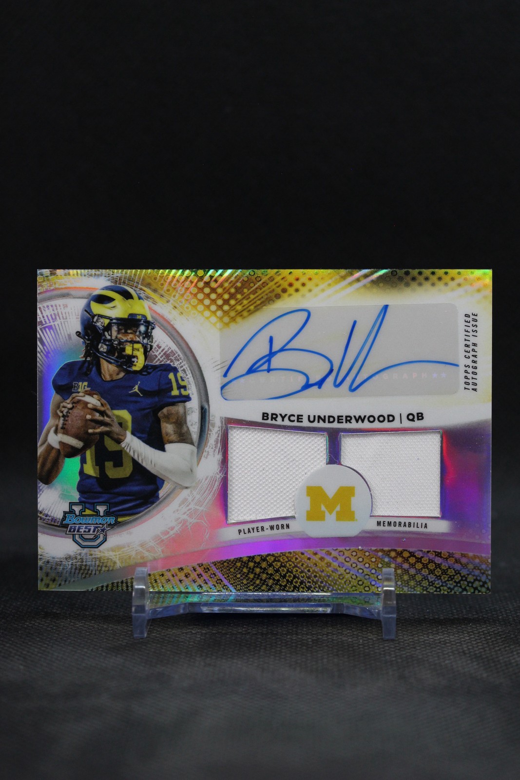 2025 Bowman University DRA-BU Bryce Underwood Prospect Dual Relic Autographs