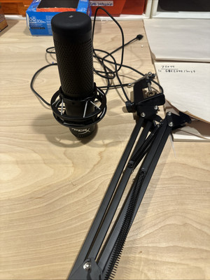 HyperX QuadCast S Freestanding Condenser Microphone With boom arm
